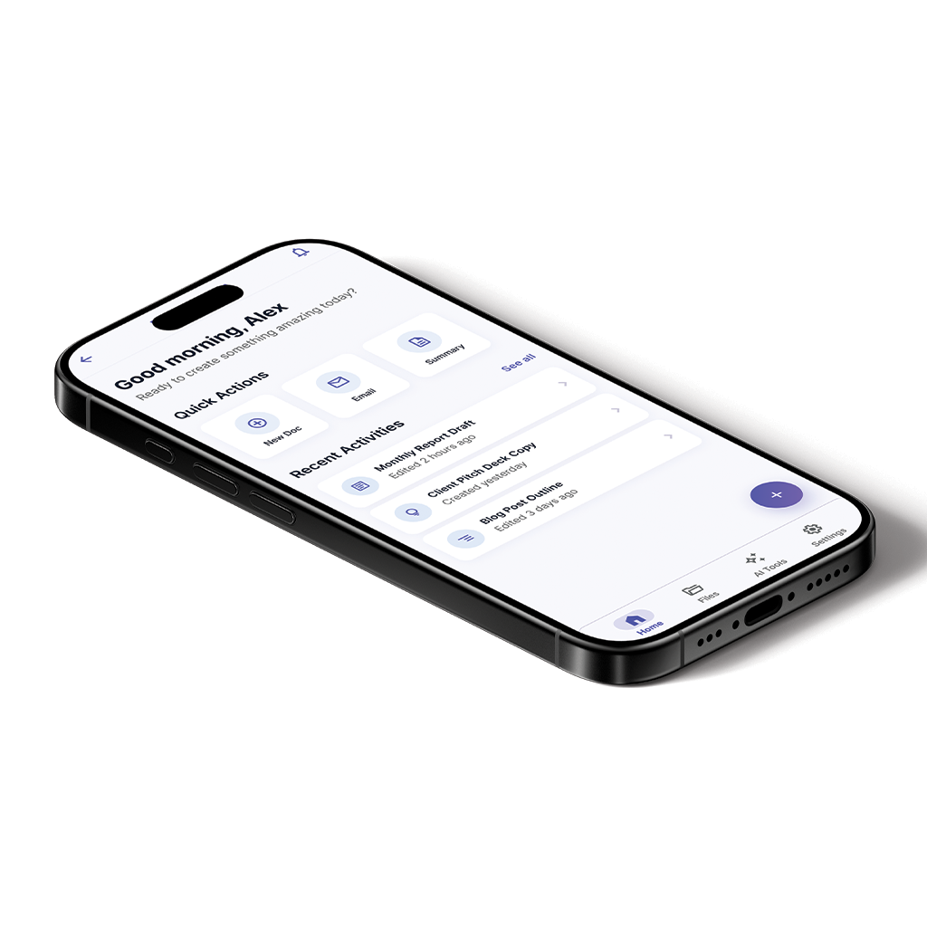 DraftMind AI - Smart Document & Productivity App UI/UX Design