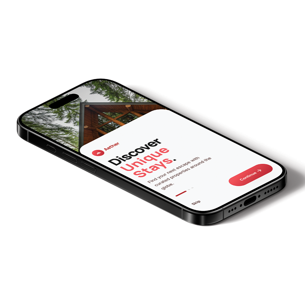 Aether — Discover Unique Stays Travel & Rental App UI Kit