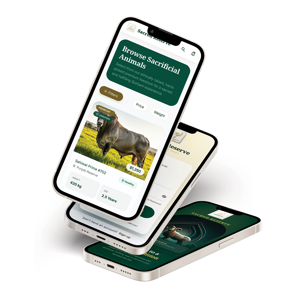 Sacred Reserve — Premium Qurbani Livestock Marketplace App UI Kit