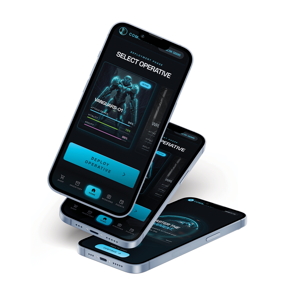 CombatCore — Sci-Fi RPG & Tactical Combat Game App UI Kit