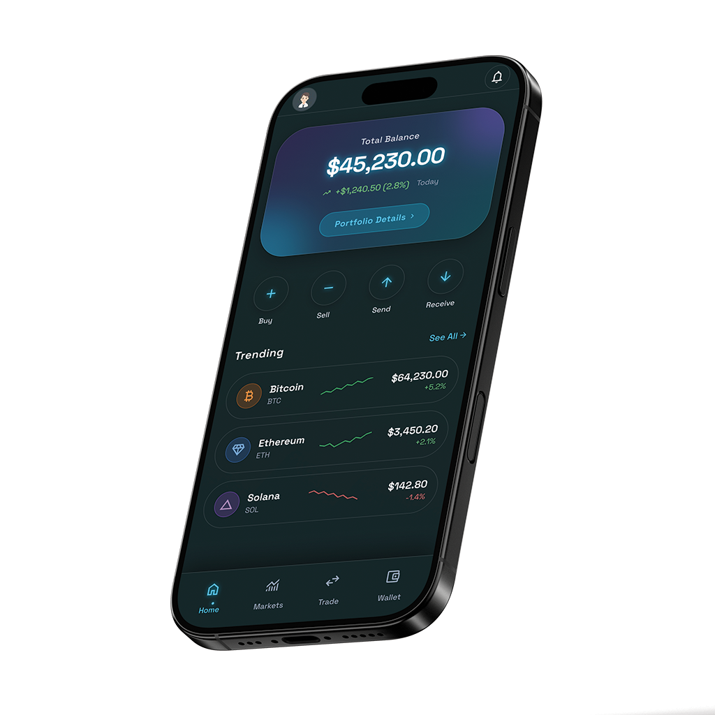 CryptoTrack — Dark Crypto Portfolio & Trading App UI Kit