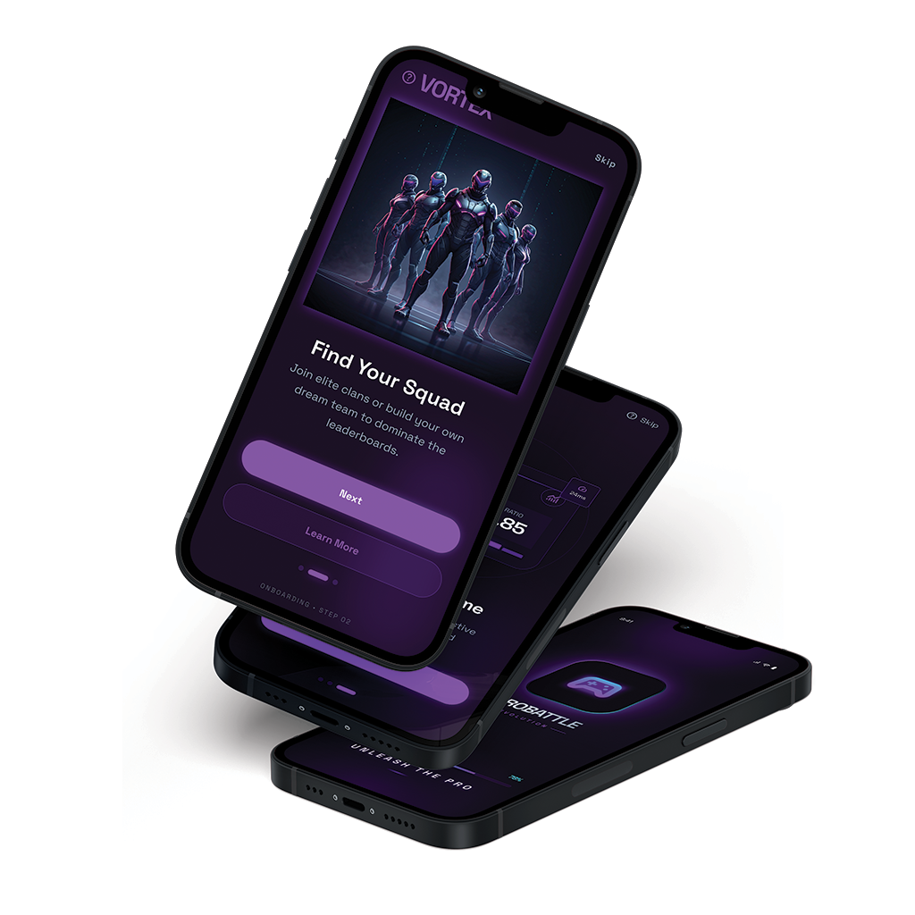 Vortex ProBattle - Gaming & Esports App UI/UX Design