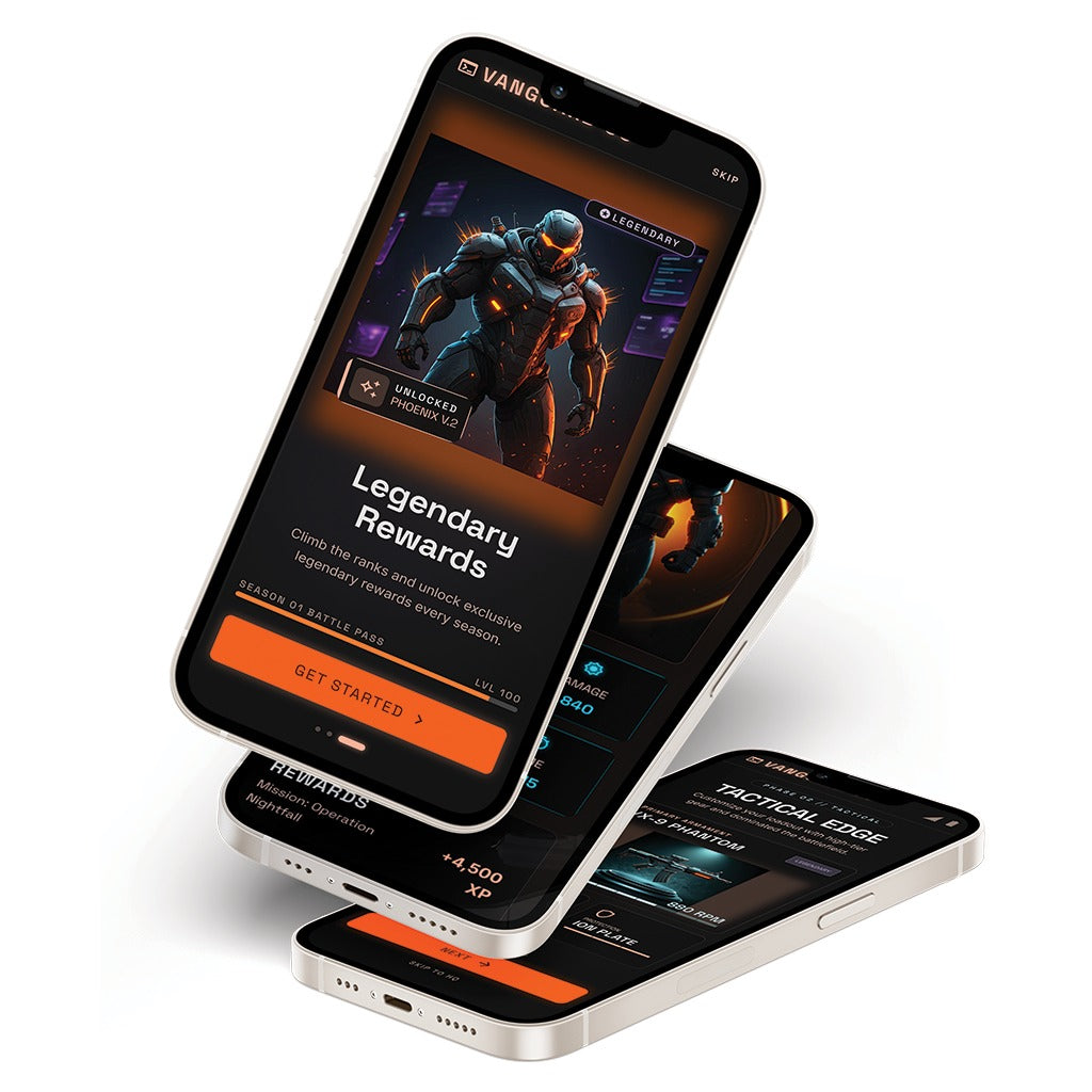 Vanguard Gaming Legendary Rewards App UI Design
