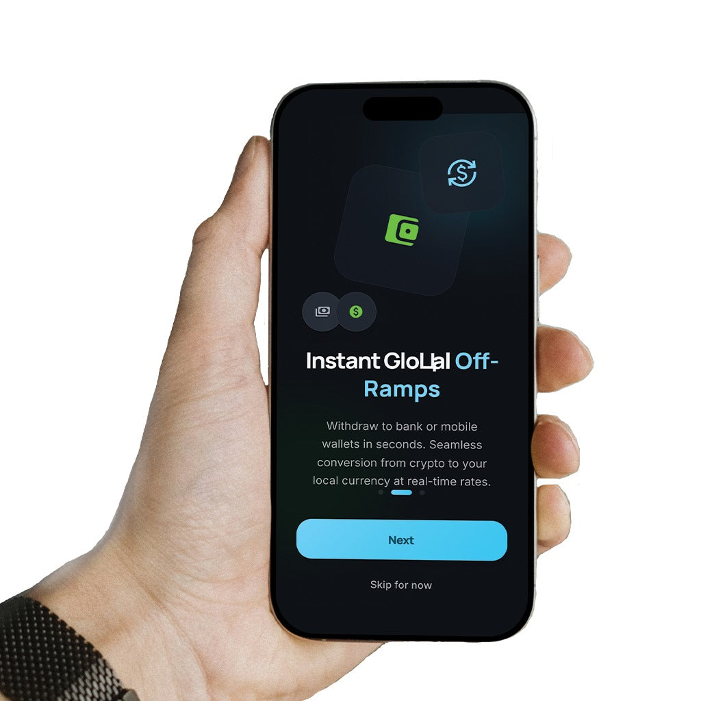 Instant Global Off-Ramps Crypto App UI Design