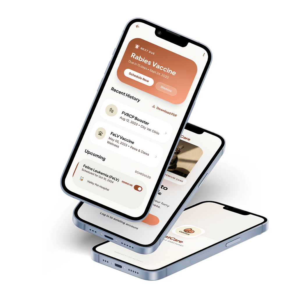 CatCare — Premium Cat Health & Vaccination Tracker App UI Kit