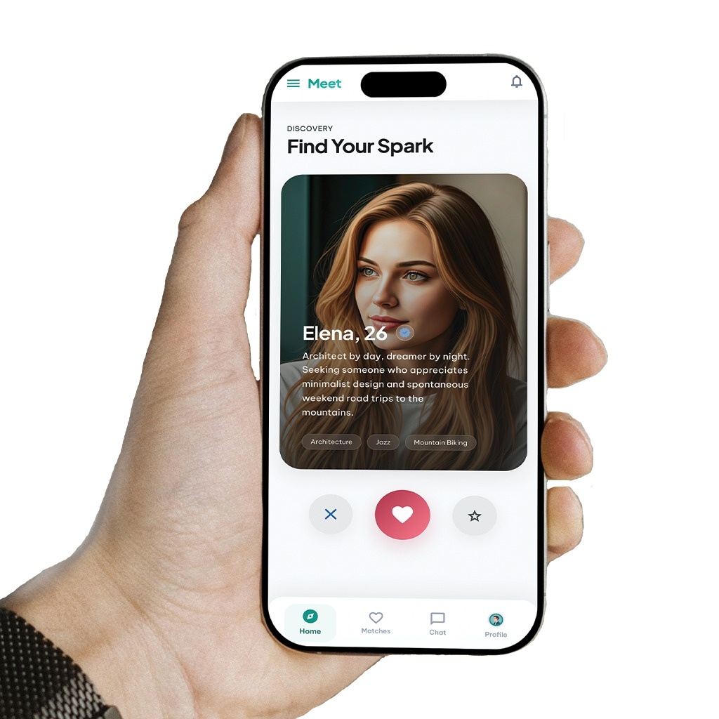 Meet - Find Your Spark Dating App UI Design