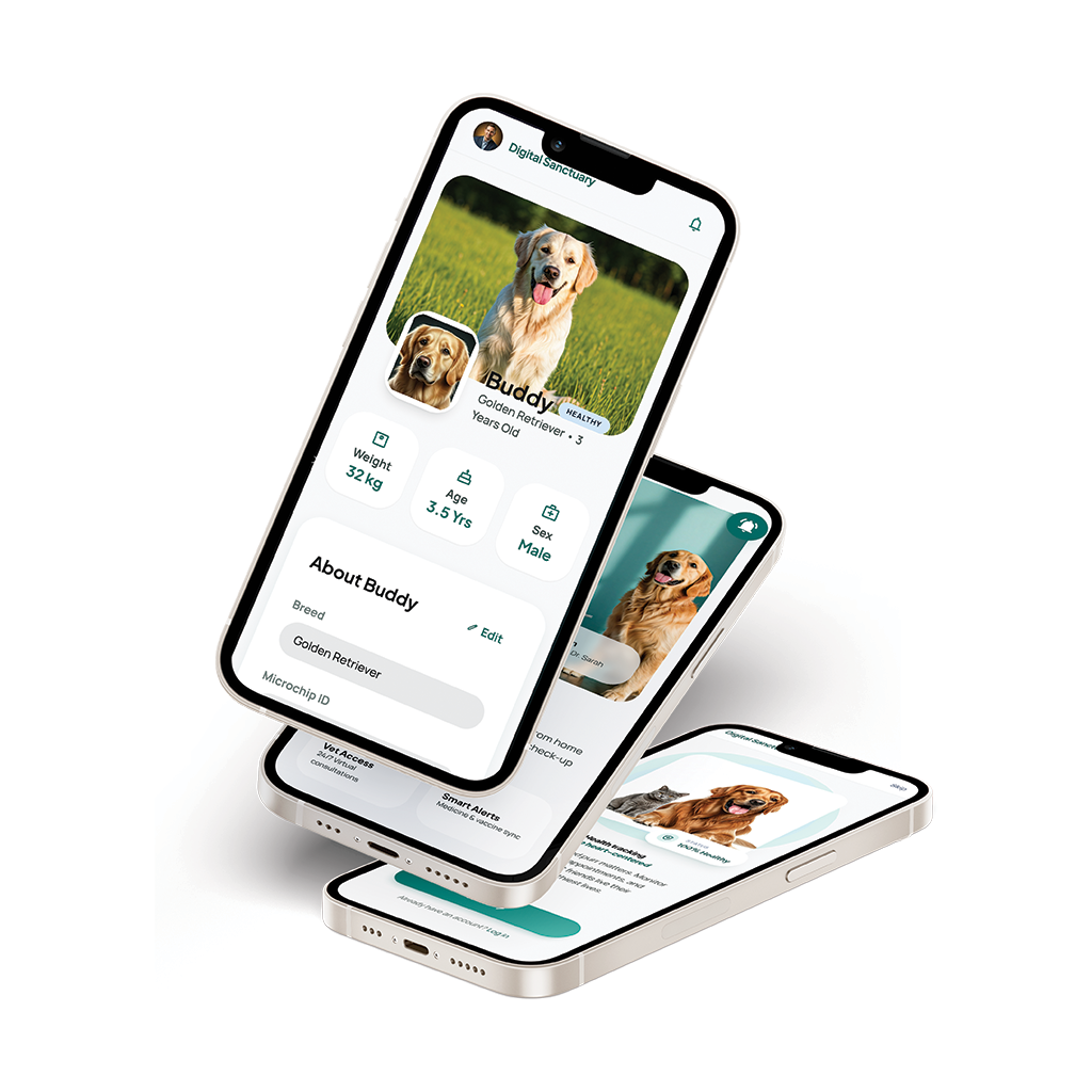 Digital Sanctuary — Smart Pet Health & Vet Care App UI Kit